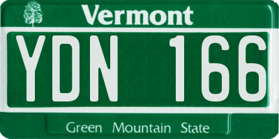 VT license plate YDN166