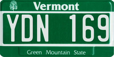 VT license plate YDN169