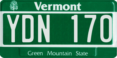 VT license plate YDN170