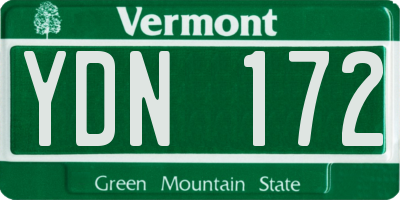 VT license plate YDN172