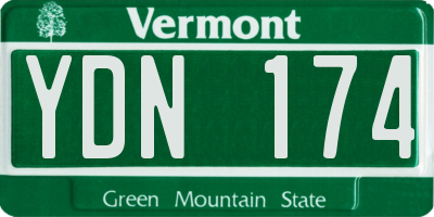 VT license plate YDN174