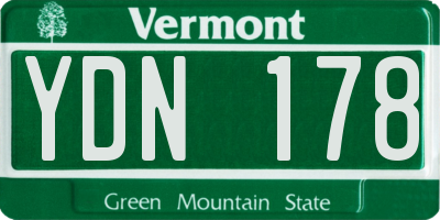 VT license plate YDN178