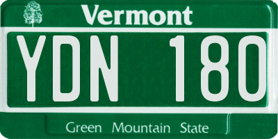 VT license plate YDN180