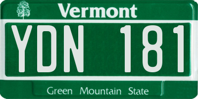VT license plate YDN181