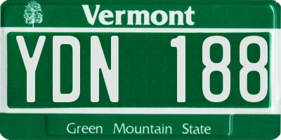 VT license plate YDN188