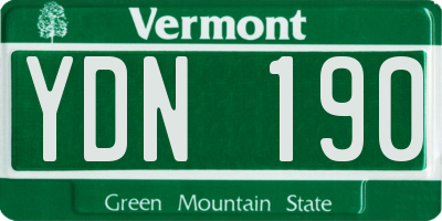 VT license plate YDN190