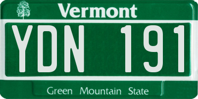VT license plate YDN191