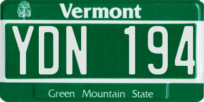 VT license plate YDN194