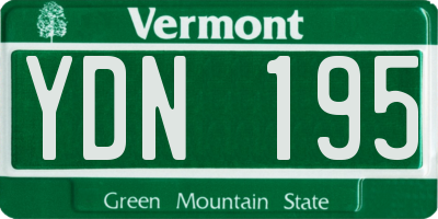 VT license plate YDN195