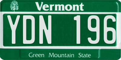 VT license plate YDN196