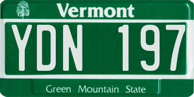 VT license plate YDN197