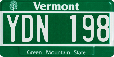 VT license plate YDN198