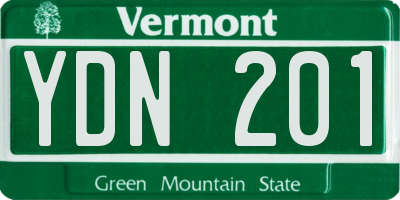 VT license plate YDN201