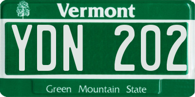 VT license plate YDN202