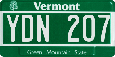 VT license plate YDN207