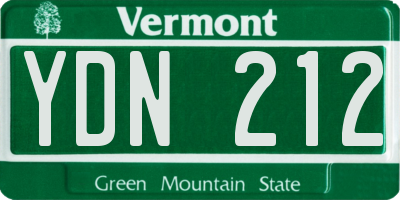 VT license plate YDN212