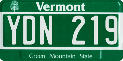 VT license plate YDN219