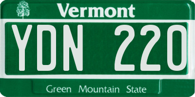 VT license plate YDN220
