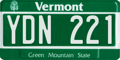 VT license plate YDN221