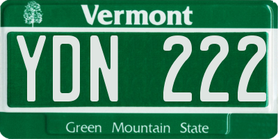 VT license plate YDN222