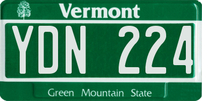 VT license plate YDN224