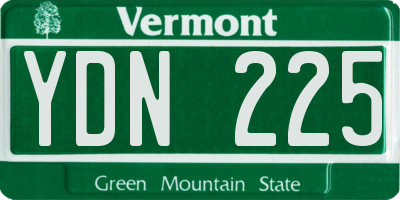 VT license plate YDN225