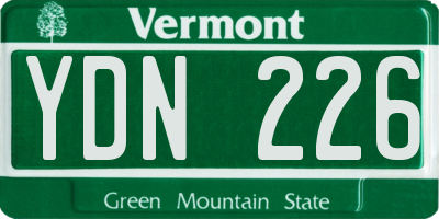 VT license plate YDN226