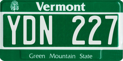 VT license plate YDN227