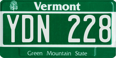 VT license plate YDN228