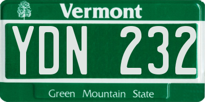 VT license plate YDN232