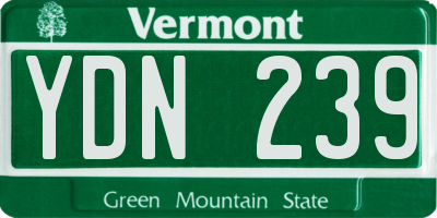 VT license plate YDN239