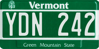 VT license plate YDN242