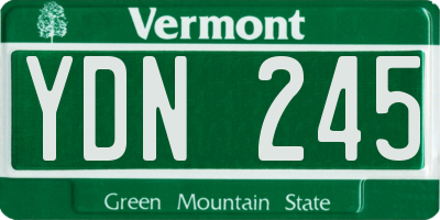 VT license plate YDN245