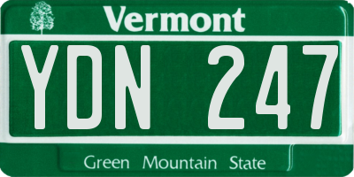 VT license plate YDN247