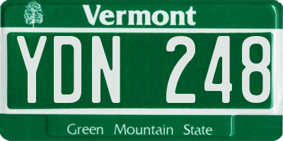 VT license plate YDN248