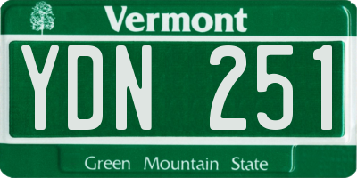VT license plate YDN251
