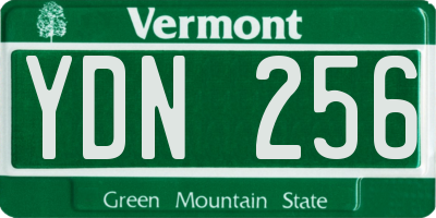 VT license plate YDN256