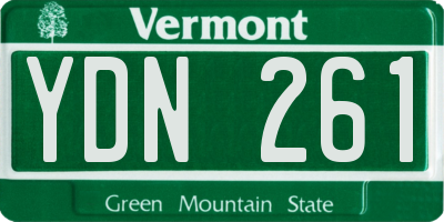 VT license plate YDN261