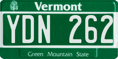 VT license plate YDN262