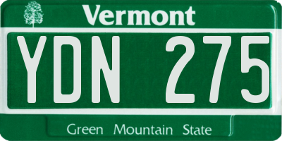 VT license plate YDN275