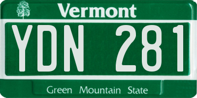 VT license plate YDN281