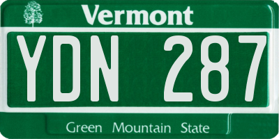 VT license plate YDN287