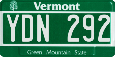 VT license plate YDN292