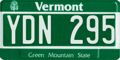 VT license plate YDN295