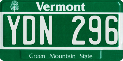 VT license plate YDN296