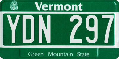 VT license plate YDN297