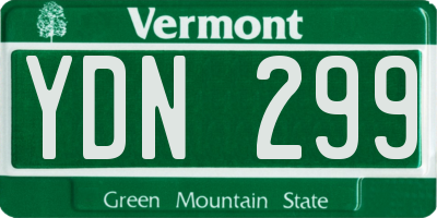 VT license plate YDN299