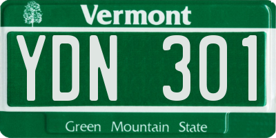 VT license plate YDN301