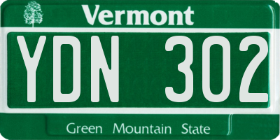 VT license plate YDN302