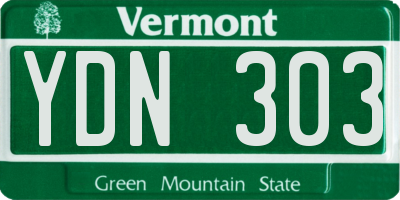 VT license plate YDN303